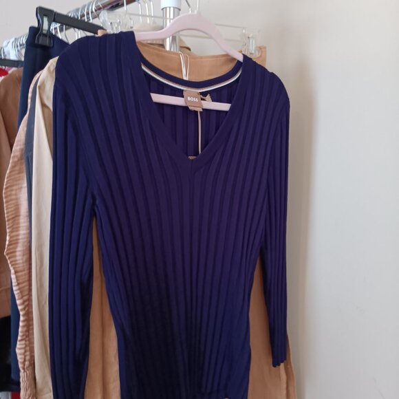 Women's Midnight Navy Blue Sweater by BOSS - Picture 2 of 8